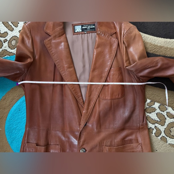Men's Brown Leather Blazer - Picture 4 of 12